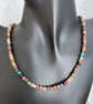 Gemstone bead necklace in earthy brown tones - Image 3