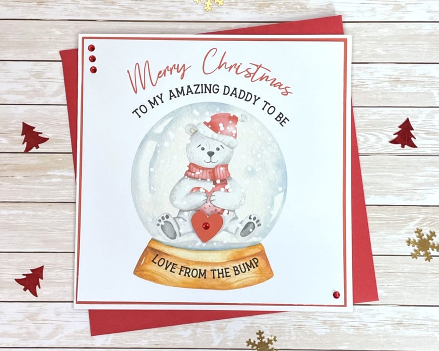 Christmas Card Snowglobe Daddy To Be Love From The Bump 
