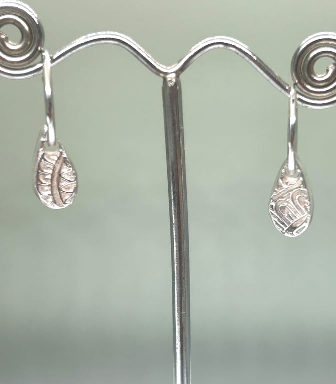 Drops of Sunshine - Sunflower Mandala dropper earrings - Sterling Silver 