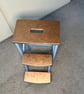 Dusty Blue Wooden Folding Step Stool – Handmade in Britain - Image 4