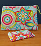 Colourful Floral Mandala Multi Purpose Zipper Bag with Matching Pouch