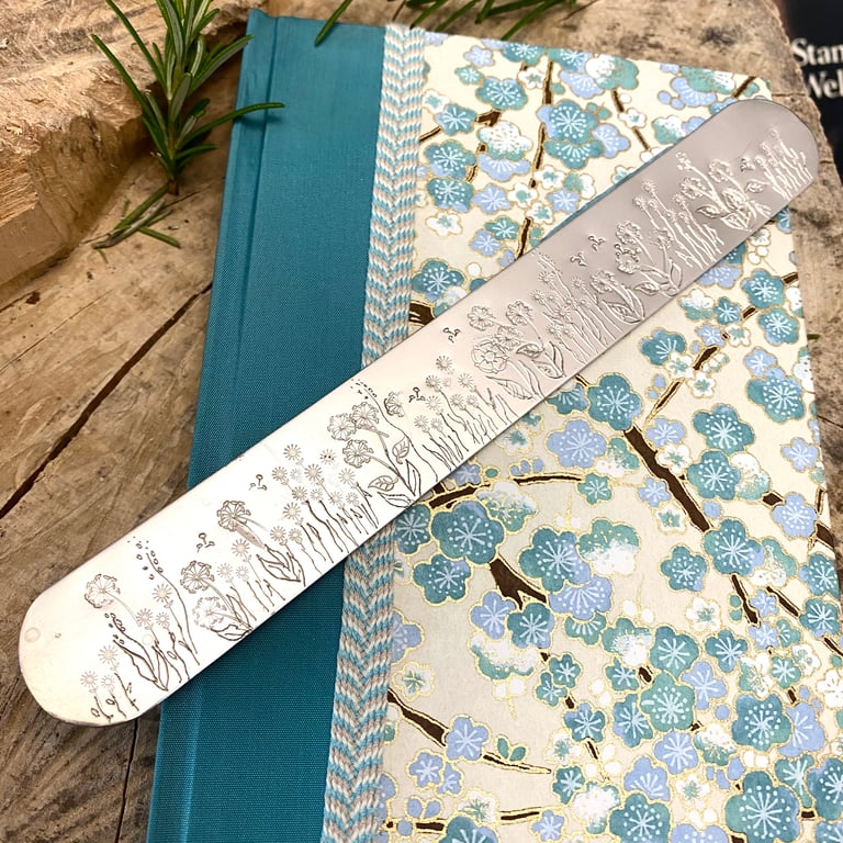 Silver Meadow Bookmark. Solid silver engraved Bookmark made from Solid Sterling