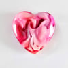 Medium Fantasy Heart Cabochon in Pink, hand made cabochon