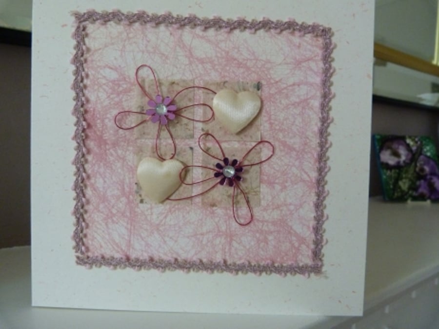 Pink Hearts and More Hearts Card