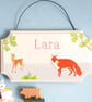 Woodland Fox, Personalised Door Hanger - Image 1