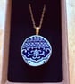 Upcycled bone china necklace blue willow pattern