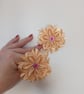 Peach Ribbon Flower Hair Ties – Handmade Satin Accessories Set of 2 - Image 4