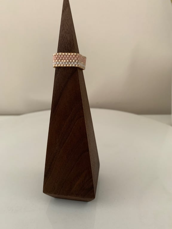 Soft coloured beaded ring