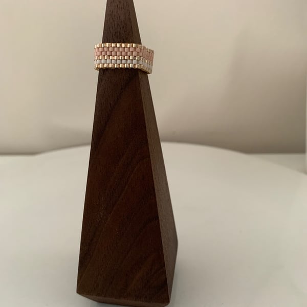 Soft coloured beaded ring