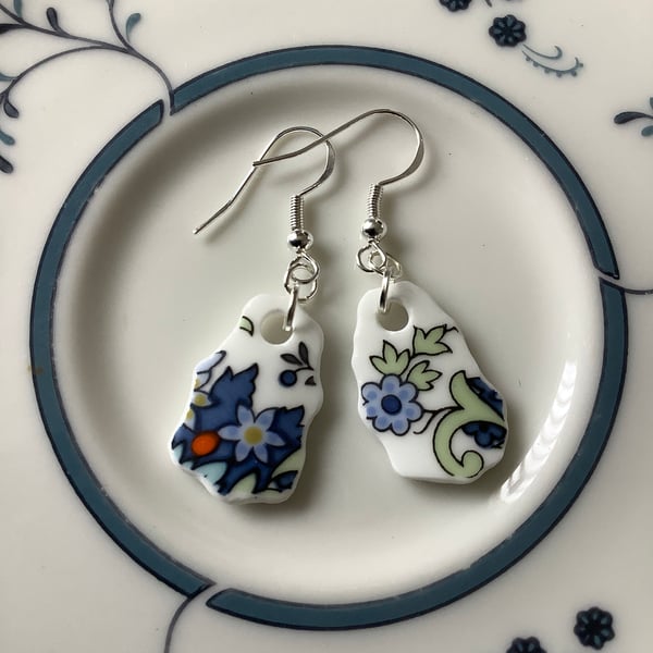 Handmade Ceramic Earrings One of a Kind Sterling Silver