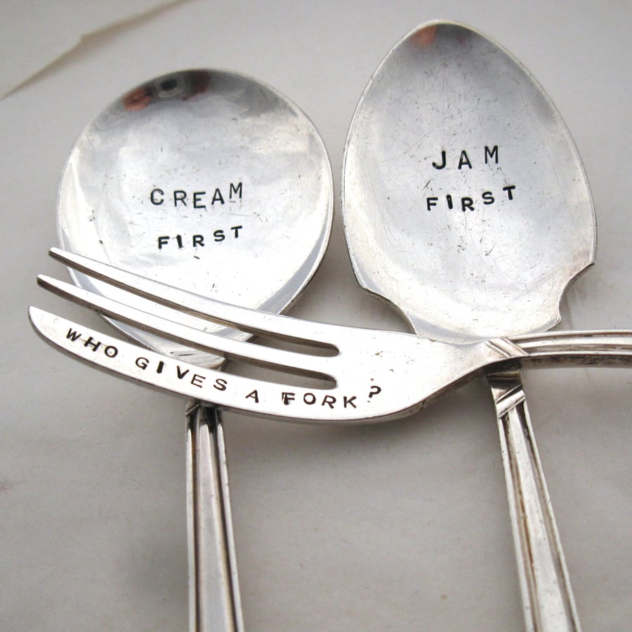 Cream Tea Debate Cutlery Set, Spoons and Fork
