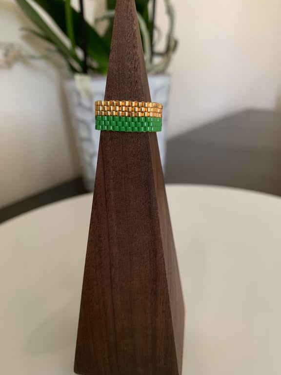 Stylish modern beaded ring