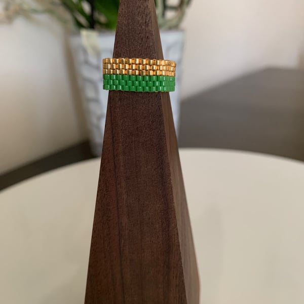 Stylish modern beaded ring