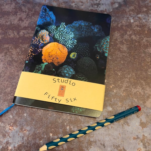 Notebook, Marine themed, A5 (ish), made from up-cycled and recycled materials.