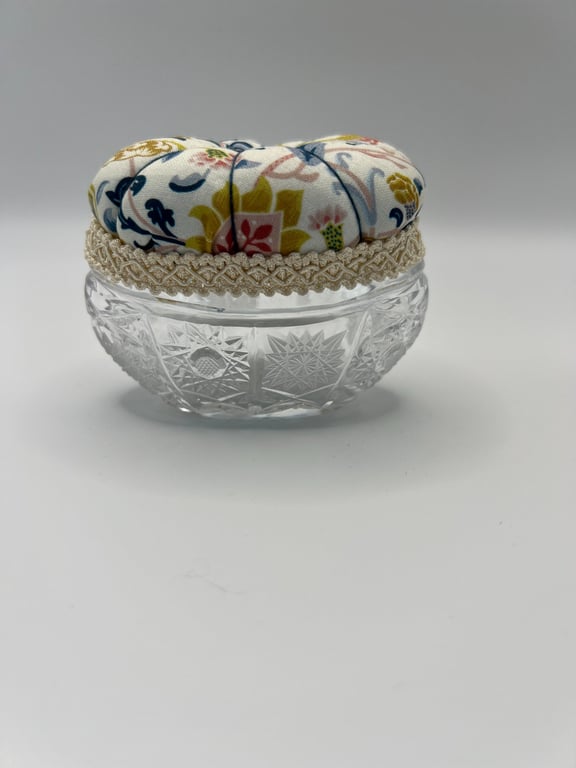 Vintage Upcycled Glass Decorative Pin Cushion