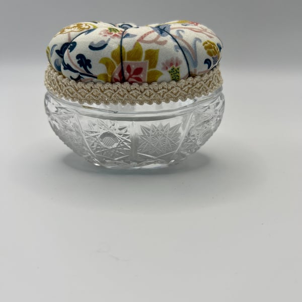 Vintage Upcycled Glass Decorative Pin Cushion
