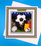 Handmade Birthday Card, Football, Decoupage