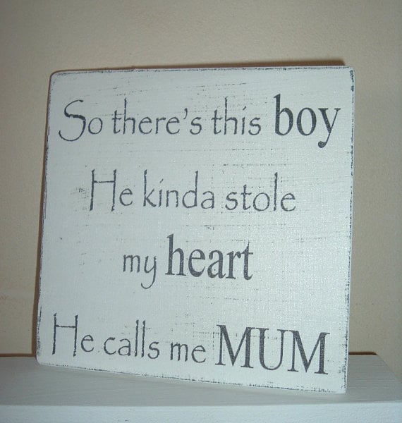 Shabby chic mum son sign plaque
