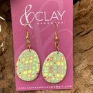 Colourful Patterned Polymer Clay Easter Egg Earrings