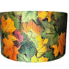 Handmade Silky Fabric Lampshades Orange & Green Leaf