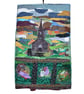 Textile artwork - old Scottish church - auld kirk - needlework - ready to hang