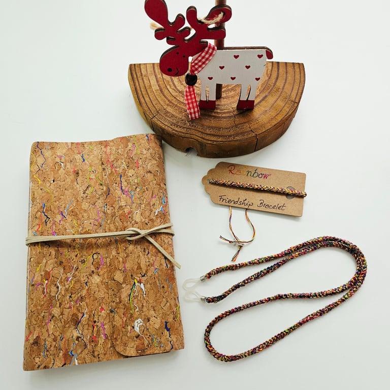 Rainbow Enfys Gift Set, Notebook, Bracelet and Cord