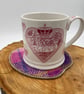 Apple shaped Scottish tweed coaster - Image 4