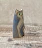 Handmade small grey cat vase - Image 3