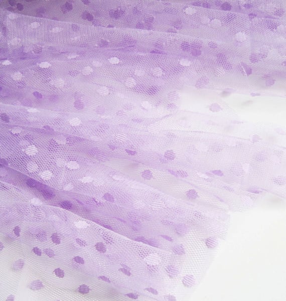 Wisteria Lilac spot tulle mesh fabric