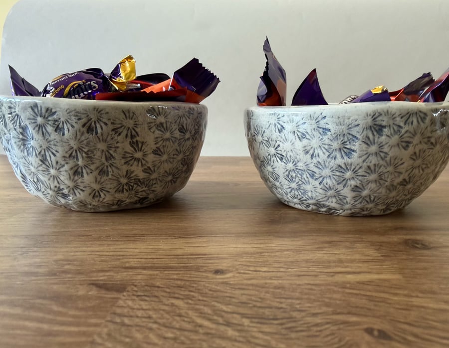 Handmade Ceramic Dishes with real poppy head impressions