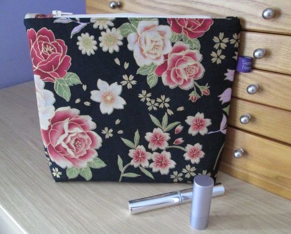 Vintage Style Floral Print Zip Top Bag, Make Up Bag, Storage Bag