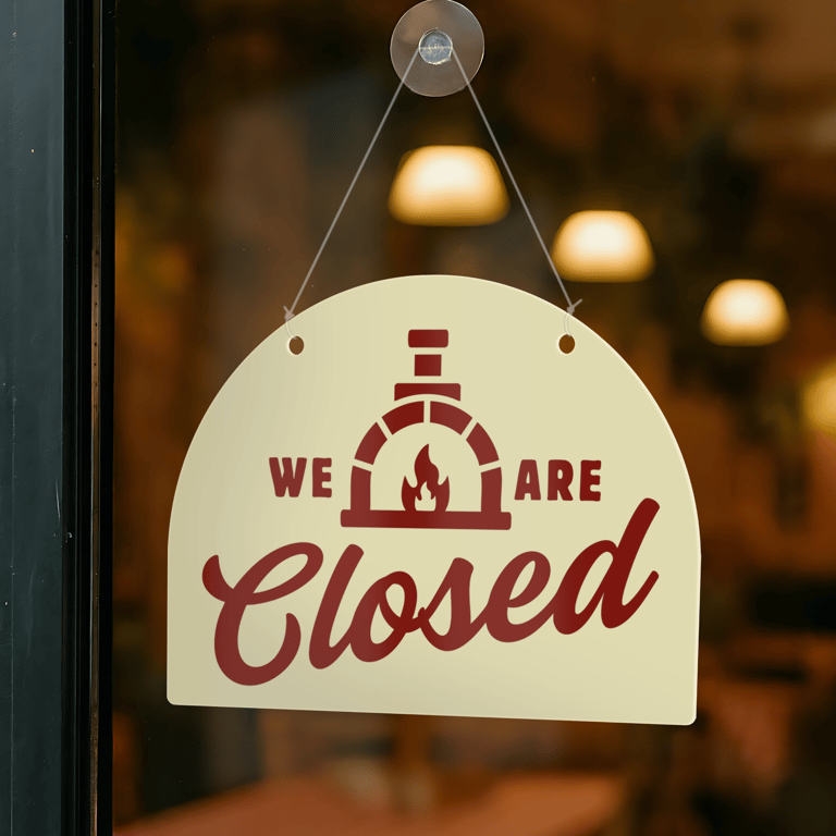 Pizza Shop Open & Closed Sign: Pizza Oven Sign for Pizzeria, Italian Restaurant