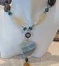 Amazonite, Flourite with Quartz & Jasper Sterling Silver Necklace - Image 4