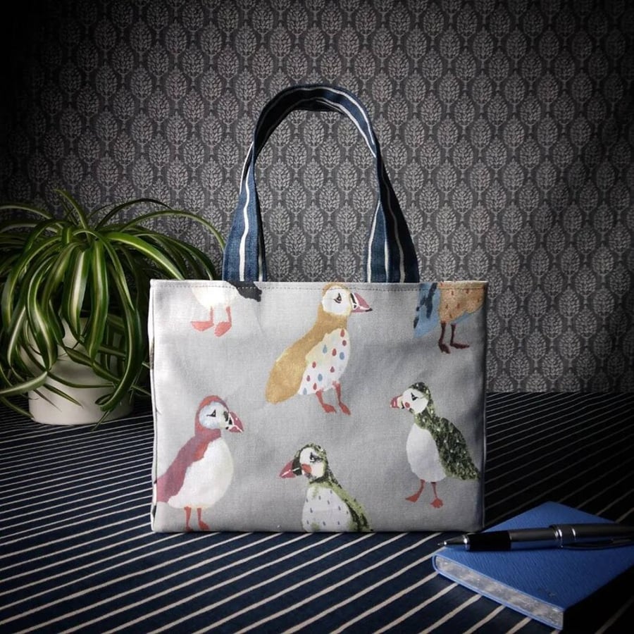 Mini Fabric Tote Bag - Puffin Stuff