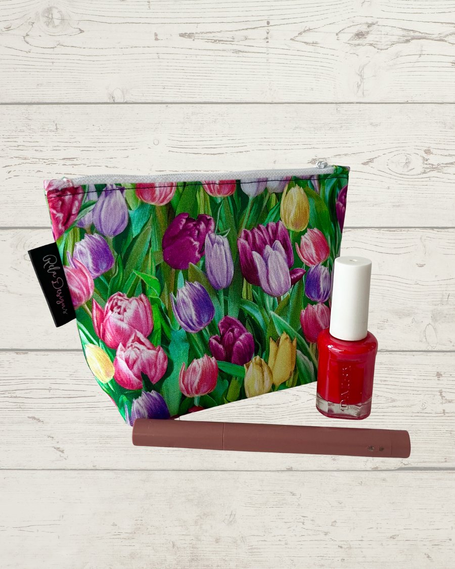cosmetics bags colourful Tulips