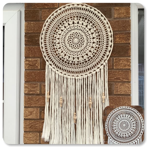 Crochet Boho Dreamcatcher Wall hanging 