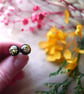 Real tiny dried pressed flowers - hypoallergenic stud earrings - Image 4