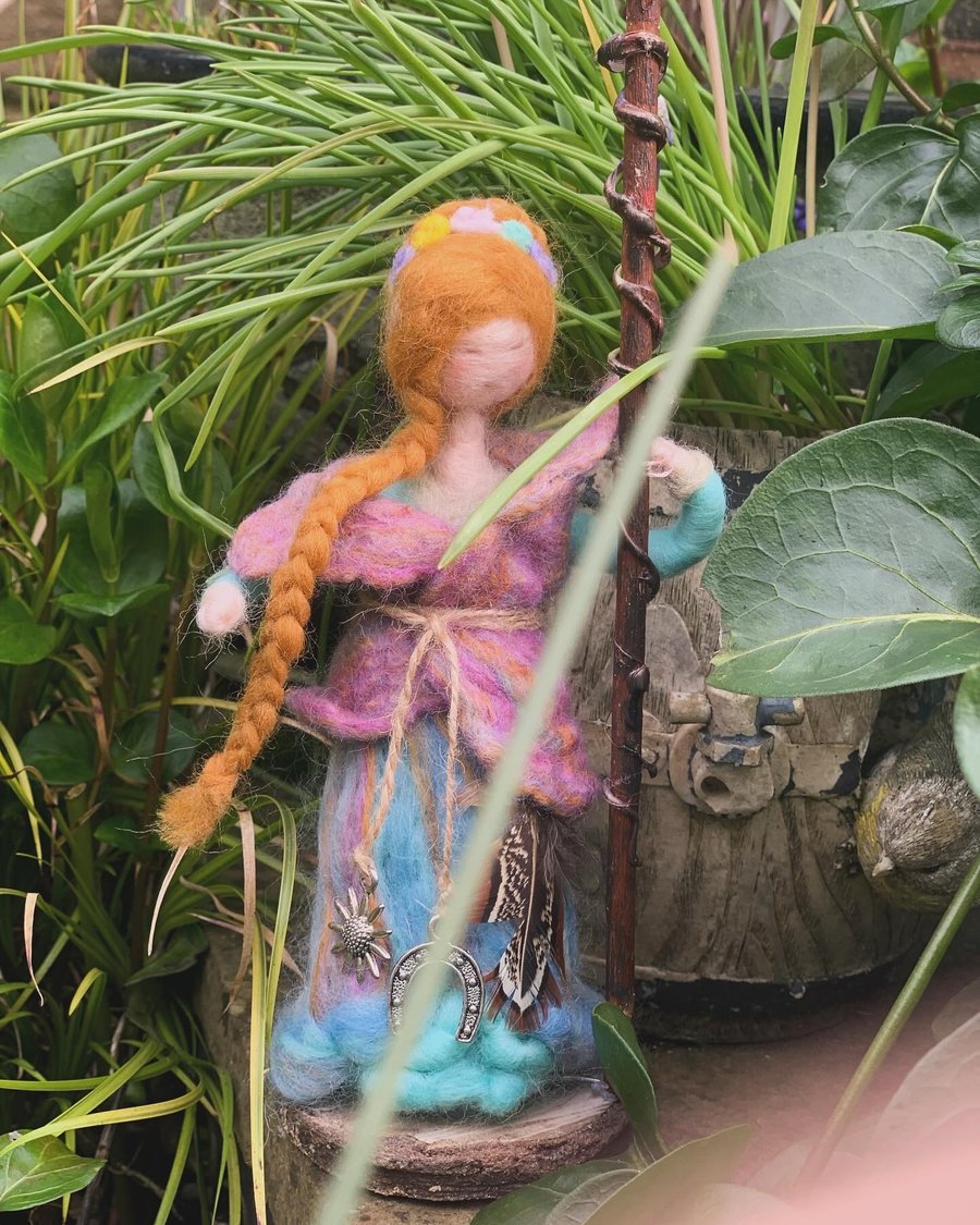 Willow The Lady Of The Woods. A Waldorf  inspired Needle felted doll