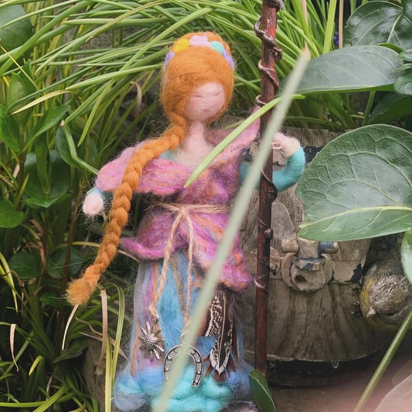 Willow The Lady Of The Woods. A Waldorf  inspired Needle felted doll