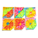 Colourful Daisy print, 6 book marks, Set E, Floral Fabric Bookmarks