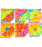 Colourful Daisy print, 6 book marks, Set E, Floral Fabric Bookmarks