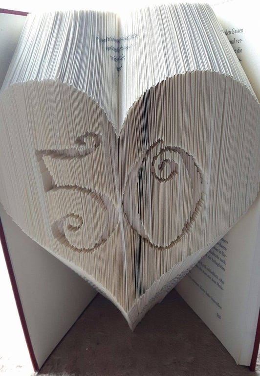 50 in a Heart COMBI Book Folding Pattern - EMAILED PDF PATTERN