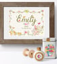 Personalised Cottage Garden Name Meaning Print - christening gift for new baby - Image 1