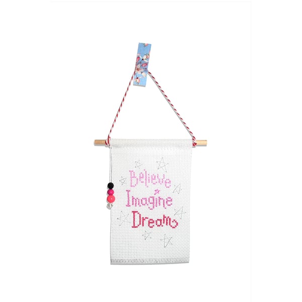 Believe cross stitch banner kit