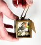 Birthstone Robin Keepsake Gift in Wooden Box. Personalised Textile Art