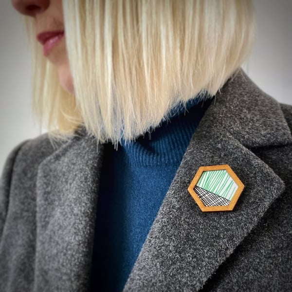 Hexagonal Brooch 