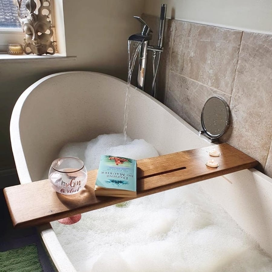 Solid Oak live edge bath board