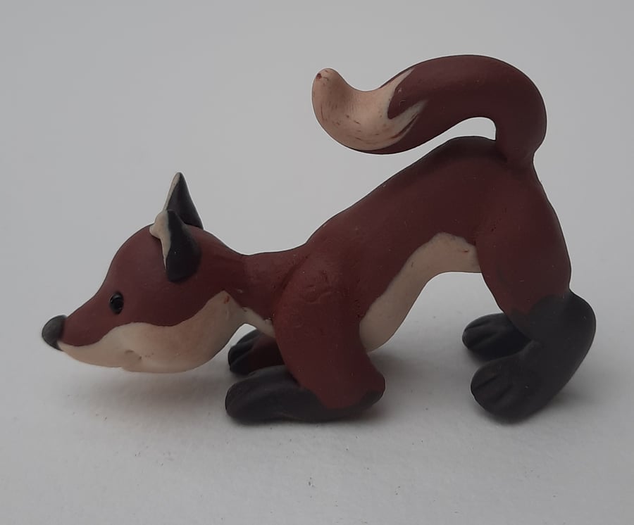 Handmade Polymer clay Fox: AKA Frank