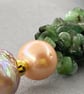 Emerald & Nucleated Freshwater Pearl Twisted Rope Effect Necklace  - Image 3