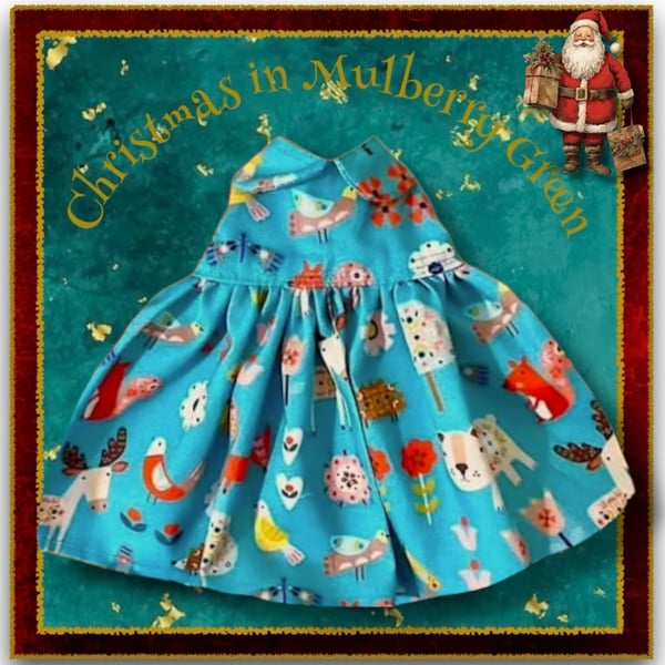 Turquoise Woodland Creatures Dress